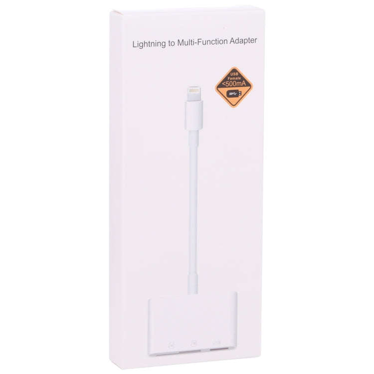 NK-1081 8 Pin to SD + TF + USB Port Camera Reader Adapter, Support iOS 9.2 or Above (White)