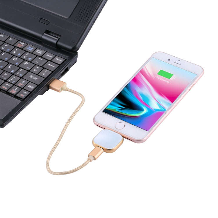 RQW-18S 8 Pin 16GB Multi-functional Flash Disk Drive with USB / Micro USB to Micro USB Cable(Gold)