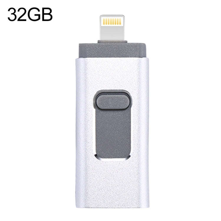 easyflash RQW-01B 3 in 1 USB 2.0 & 8 Pin & Micro USB 32GB Flash Drive(Silver)