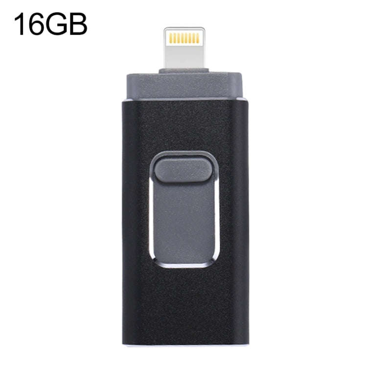 easyflash RQW-01B 3 in 1 USB 2.0 & 8 Pin & Micro USB 16GB Flash Drive(Black)