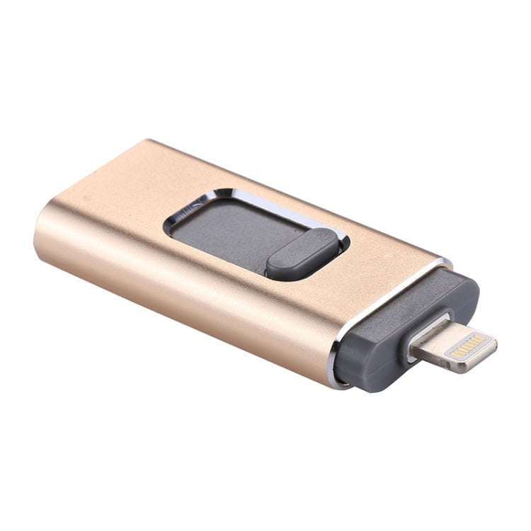 easyflash RQW-01B 3 in 1 USB 2.0 & 8 Pin & Micro USB 16GB Flash Drive(Gold)