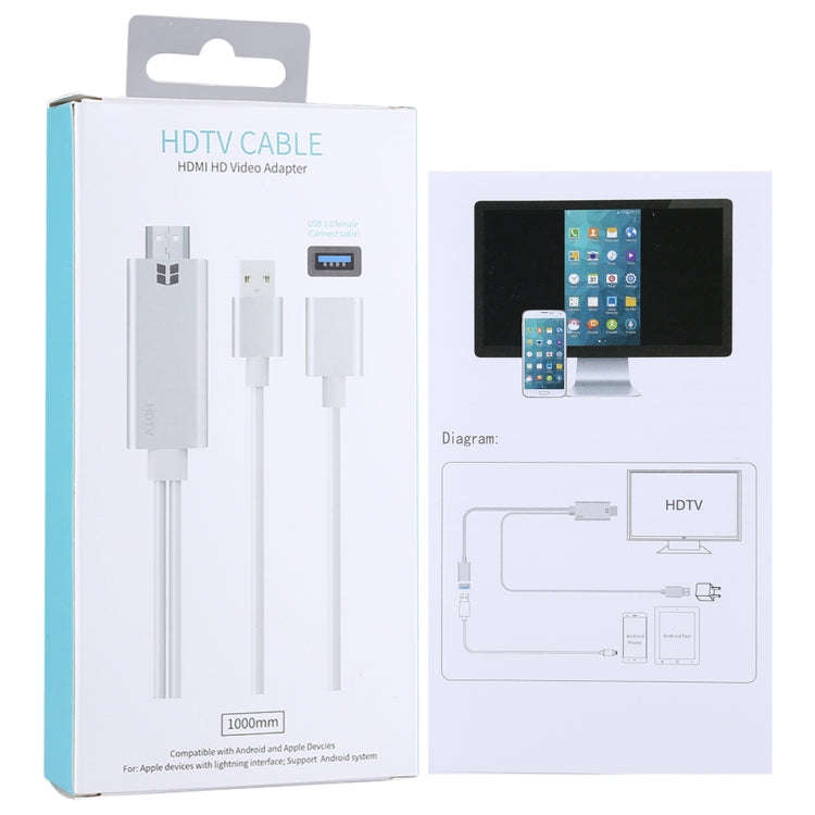 USB 3.0 Female HDMI HD 1080P Video Converter HDTV Cable(Silver)
