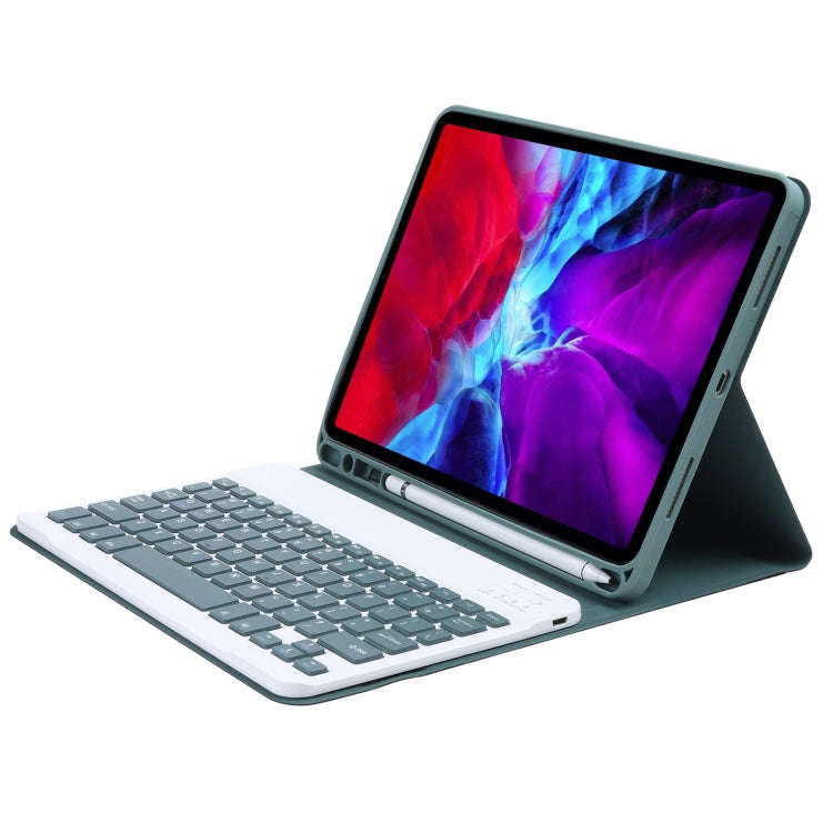 C-11B Detachable Candy Color Bluetooth Keyboard Leather Tablet Case with Pen Slot & Holder for iP...