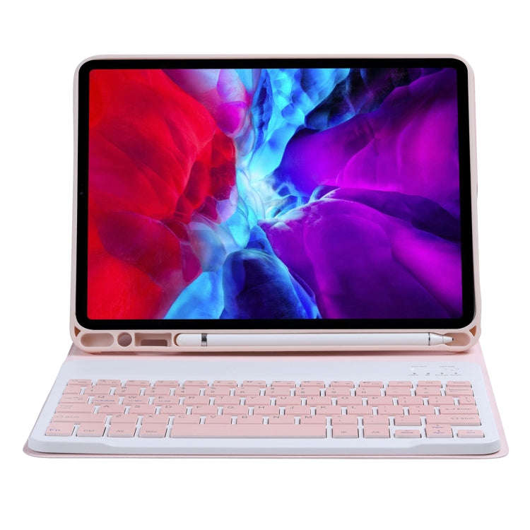 C-11B Detachable Candy Color Bluetooth Keyboard Leather Tablet Case with Pen Slot & Holder for iP...