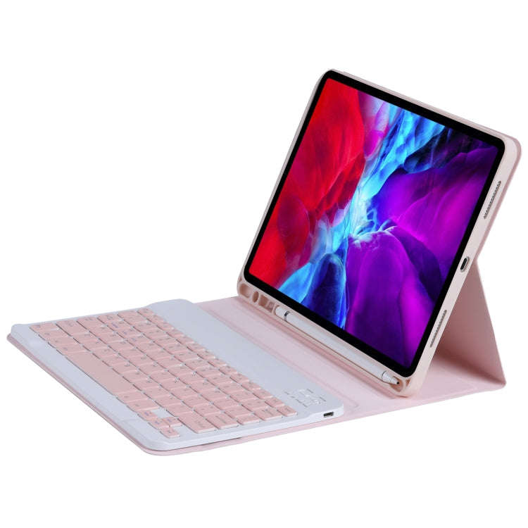 C-11B Detachable Candy Color Bluetooth Keyboard Leather Tablet Case with Pen Slot & Holder for iP...