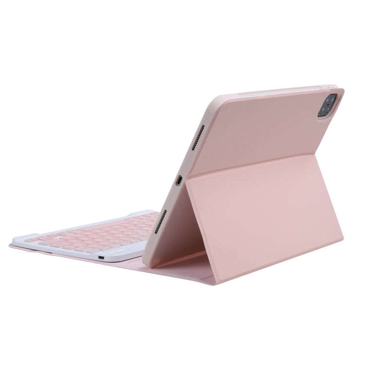 C-11B Detachable Candy Color Bluetooth Keyboard Leather Tablet Case with Pen Slot & Holder for iP...