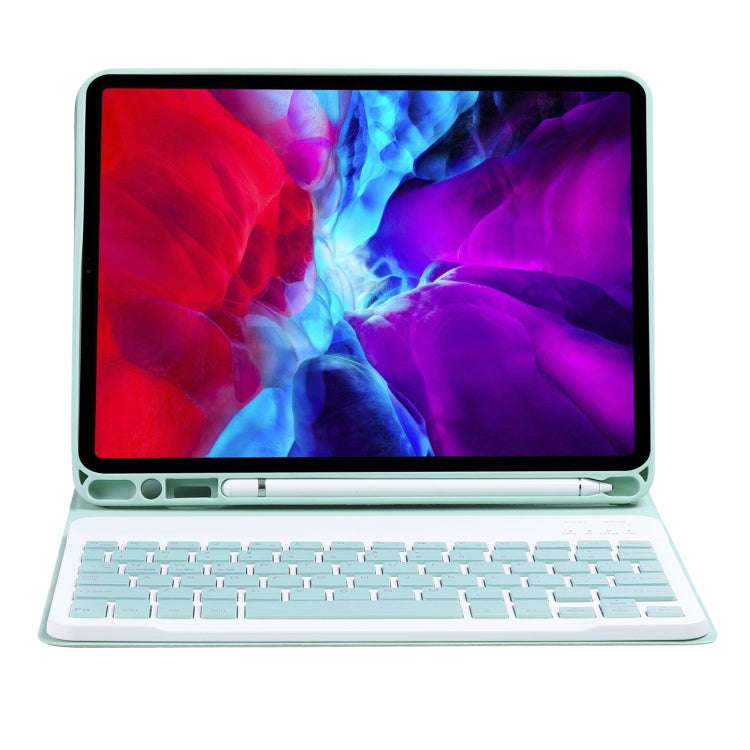 C-11B Detachable Candy Color Bluetooth Keyboard Leather Tablet Case with Pen Slot & Holder for iP...