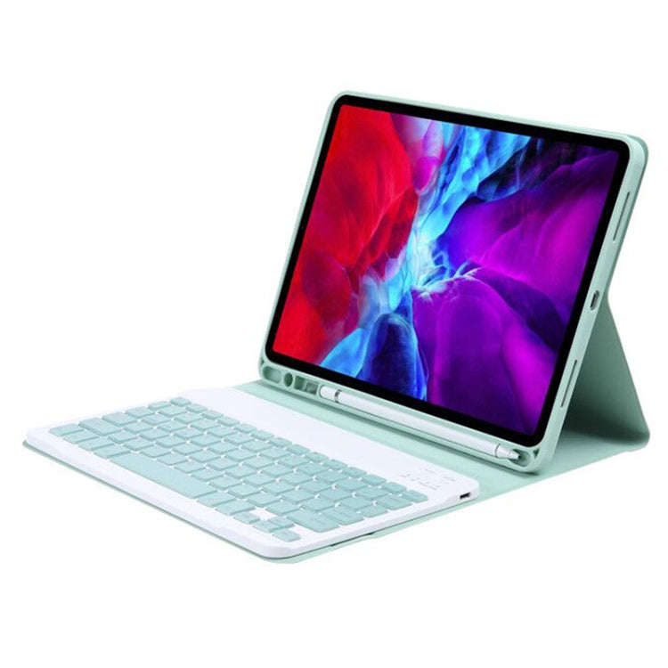 C-11B Detachable Candy Color Bluetooth Keyboard Leather Tablet Case with Pen Slot & Holder for iP...