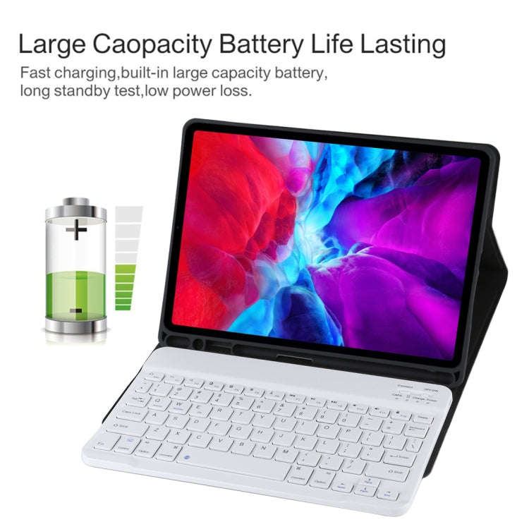 TG11B Detachable Bluetooth White Keyboard + Microfiber Leather Tablet Case for iPad Pro 11 inch (...