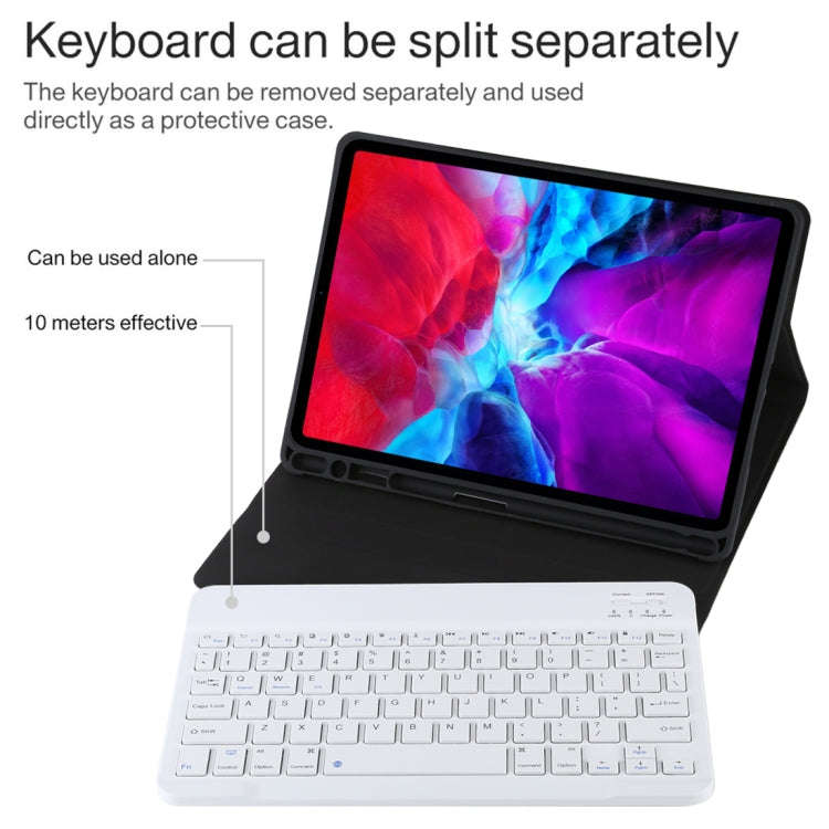 TG11B Detachable Bluetooth White Keyboard + Microfiber Leather Tablet Case for iPad Pro 11 inch (...