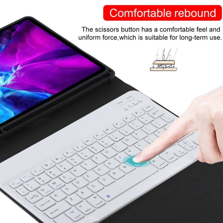 TG11B Detachable Bluetooth White Keyboard + Microfiber Leather Tablet Case for iPad Pro 11 inch (...