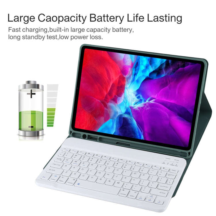 TG11B Detachable Bluetooth White Keyboard + Microfiber Leather Tablet Case for iPad Pro 11 inch (...