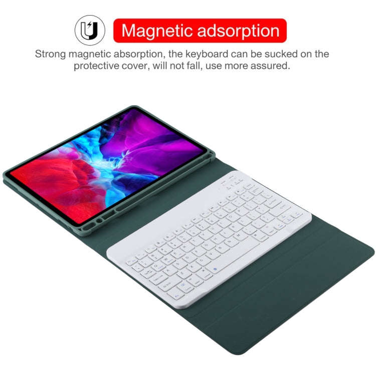 TG11B Detachable Bluetooth White Keyboard + Microfiber Leather Tablet Case for iPad Pro 11 inch (...
