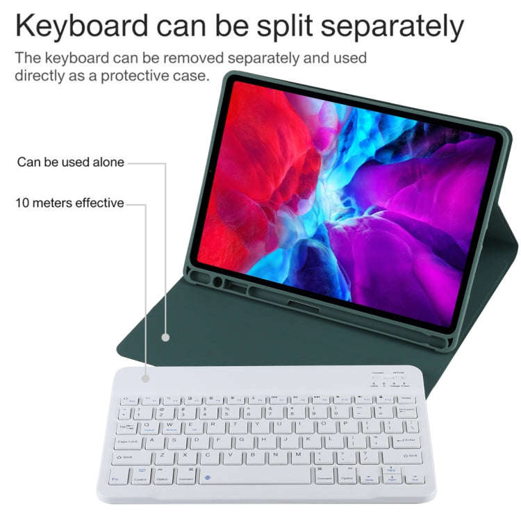 TG11B Detachable Bluetooth White Keyboard + Microfiber Leather Tablet Case for iPad Pro 11 inch (...
