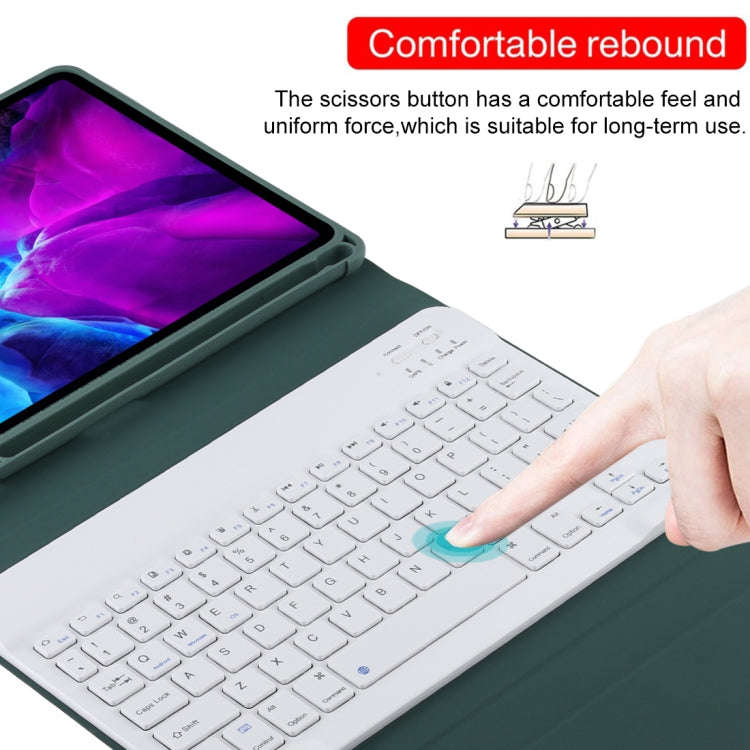 TG11B Detachable Bluetooth White Keyboard + Microfiber Leather Tablet Case for iPad Pro 11 inch (...