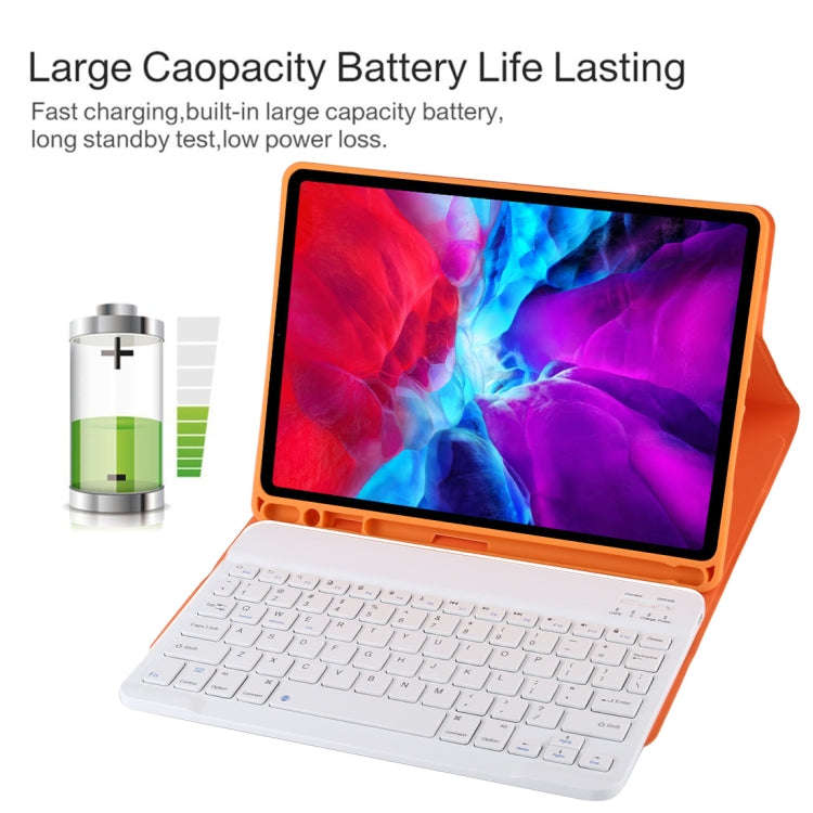 TG11B Detachable Bluetooth White Keyboard + Microfiber Leather Tablet Case for iPad Pro 11 inch (...