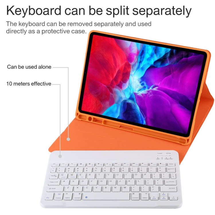 TG11B Detachable Bluetooth White Keyboard + Microfiber Leather Tablet Case for iPad Pro 11 inch (...