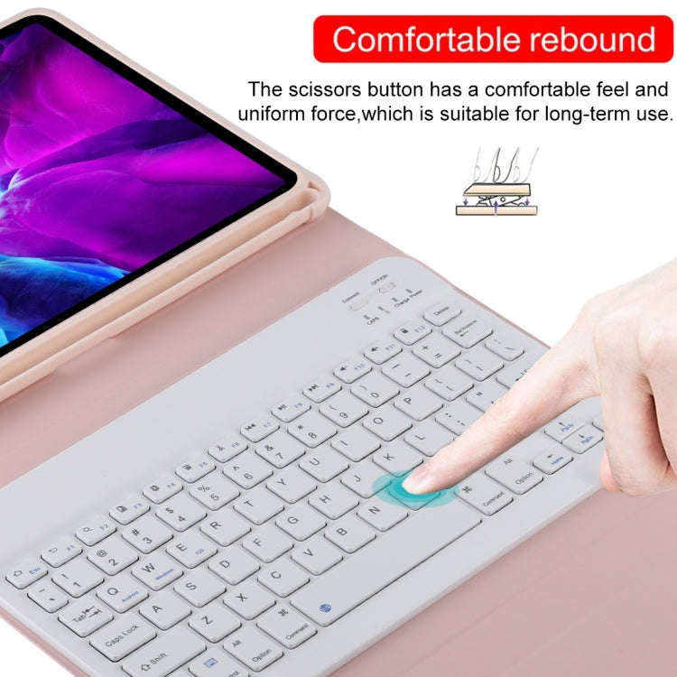 TG11B Detachable Bluetooth White Keyboard + Microfiber Leather Tablet Case for iPad Pro 11 inch (...