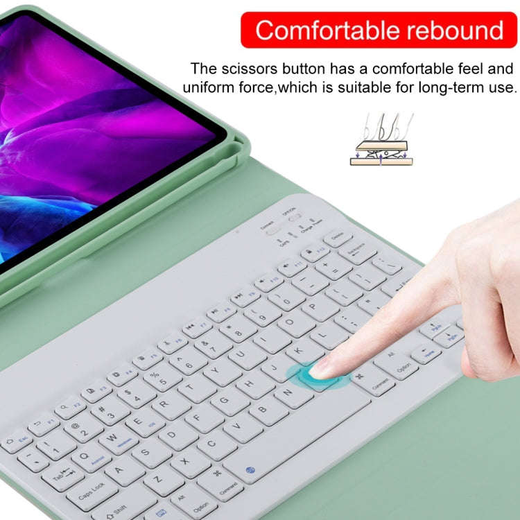 TG11B Detachable Bluetooth White Keyboard + Microfiber Leather Tablet Case for iPad Pro 11 inch (...