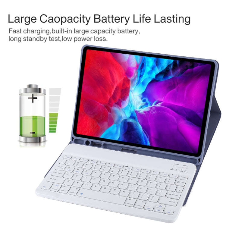TG11B Detachable Bluetooth White Keyboard + Microfiber Leather Tablet Case for iPad Pro 11 inch (...