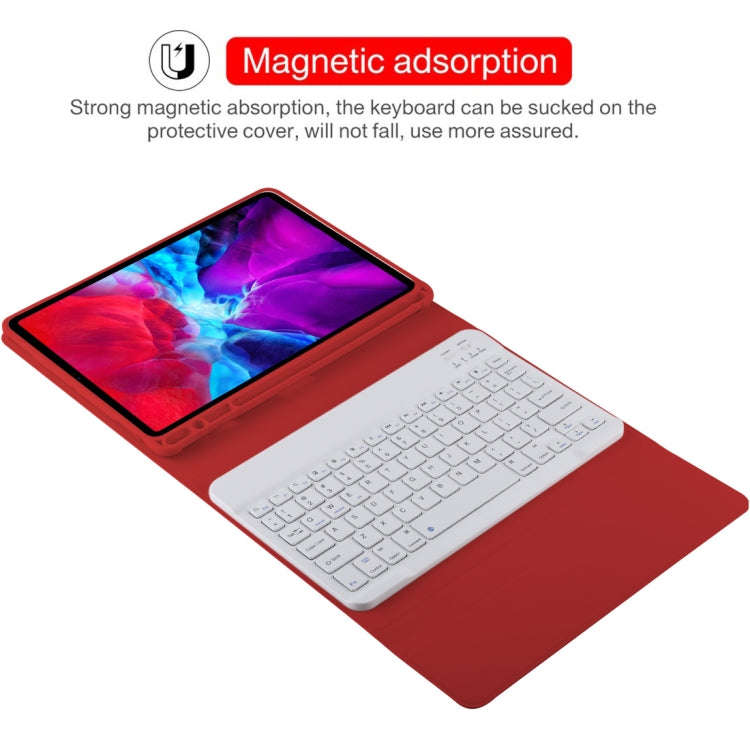 TG11B Detachable Bluetooth White Keyboard + Microfiber Leather Tablet Case for iPad Pro 11 inch (...