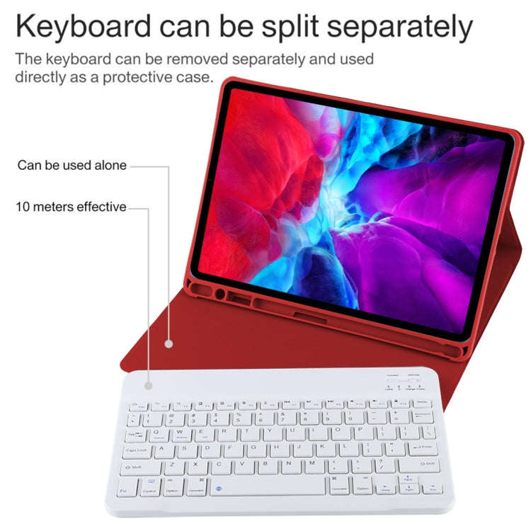 TG11B Detachable Bluetooth White Keyboard + Microfiber Leather Tablet Case for iPad Pro 11 inch (...