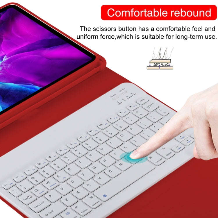 TG11B Detachable Bluetooth White Keyboard + Microfiber Leather Tablet Case for iPad Pro 11 inch (...