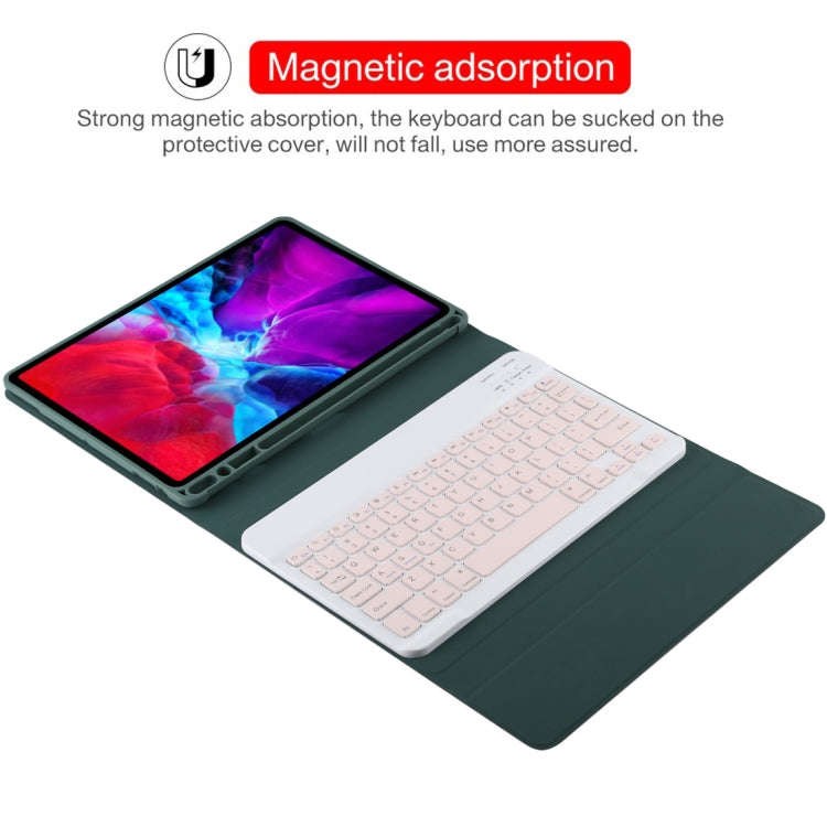 TG11B Detachable Bluetooth Pink Keyboard + Microfiber Leather Tablet Case for iPad Pro 11 inch (2...