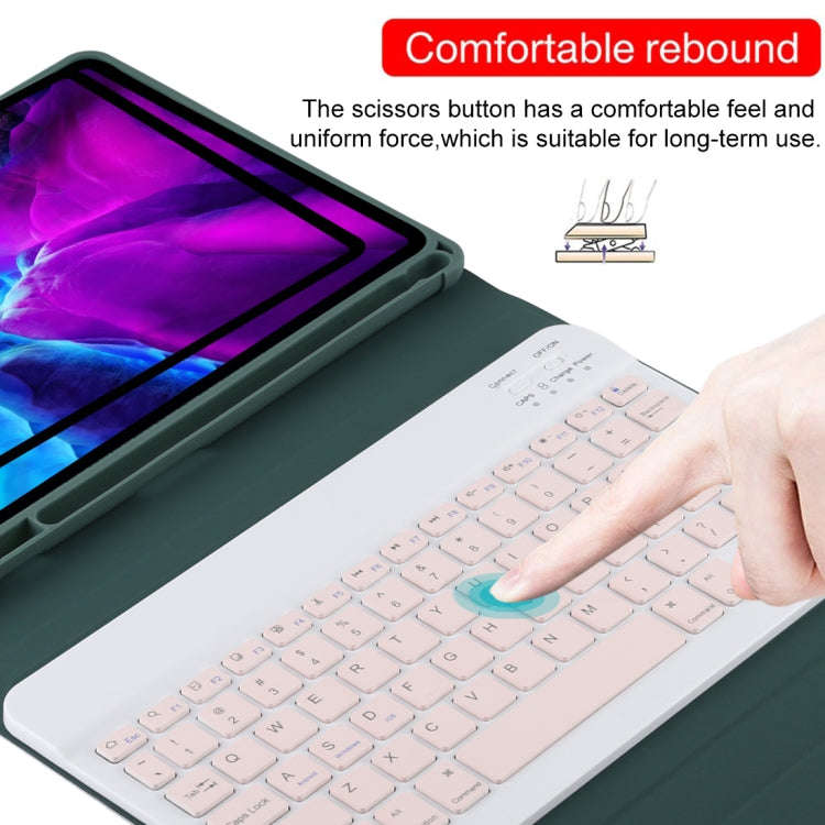 TG11B Detachable Bluetooth Pink Keyboard + Microfiber Leather Tablet Case for iPad Pro 11 inch (2...