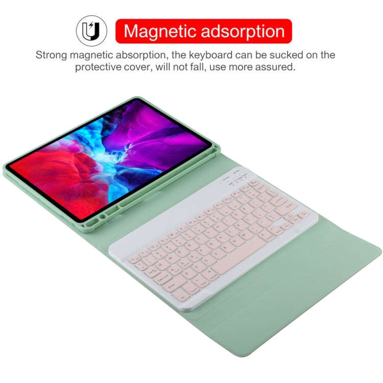 TG11B Detachable Bluetooth Pink Keyboard + Microfiber Leather Tablet Case for iPad Pro 11 inch (2...