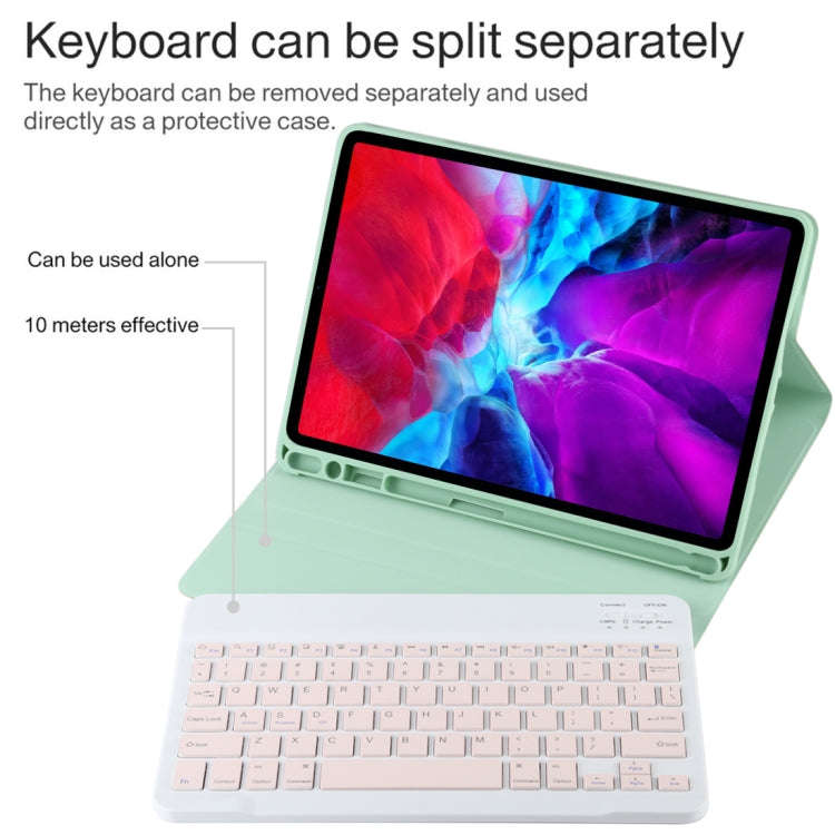 TG11B Detachable Bluetooth Pink Keyboard + Microfiber Leather Tablet Case for iPad Pro 11 inch (2...