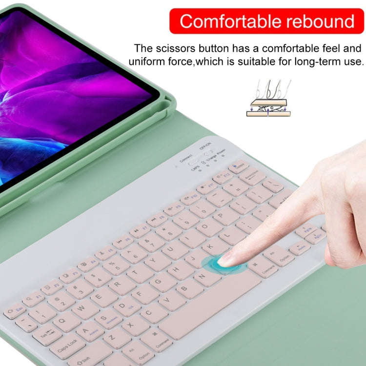 TG11B Detachable Bluetooth Pink Keyboard + Microfiber Leather Tablet Case for iPad Pro 11 inch (2...