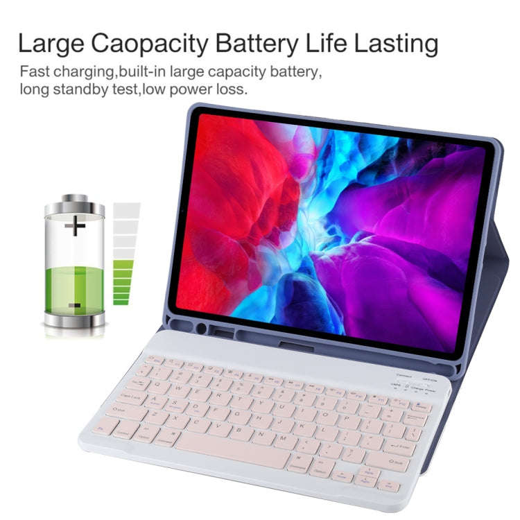 TG11B Detachable Bluetooth Pink Keyboard + Microfiber Leather Tablet Case for iPad Pro 11 inch (2...