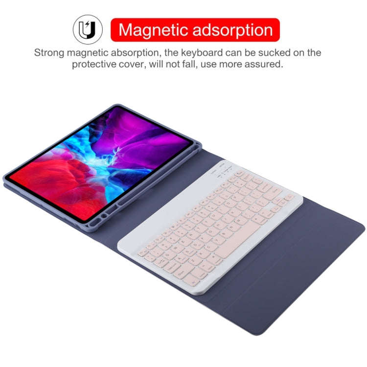 TG11B Detachable Bluetooth Pink Keyboard + Microfiber Leather Tablet Case for iPad Pro 11 inch (2...
