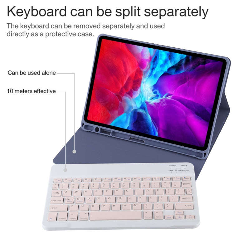 TG11B Detachable Bluetooth Pink Keyboard + Microfiber Leather Tablet Case for iPad Pro 11 inch (2...