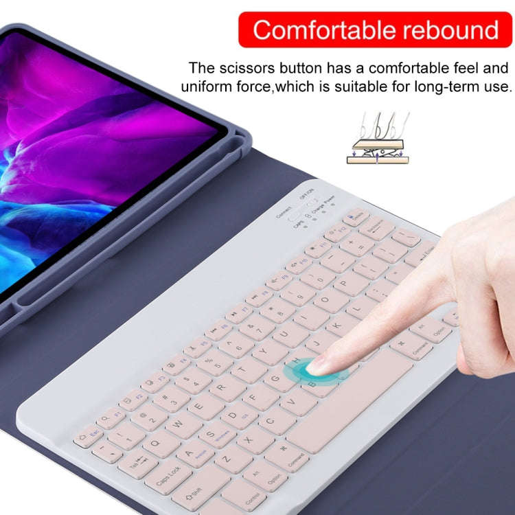 TG11B Detachable Bluetooth Pink Keyboard + Microfiber Leather Tablet Case for iPad Pro 11 inch (2...