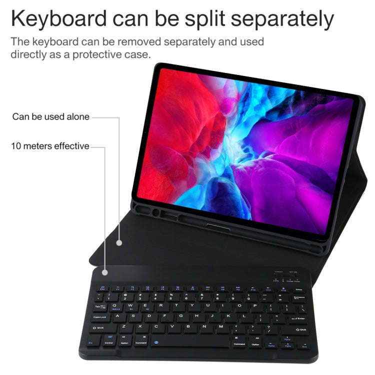 TG11B Detachable Bluetooth Black Keyboard + Microfiber Leather Tablet Case for iPad Pro 11 inch (...