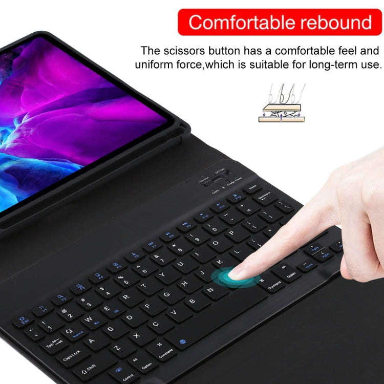 TG11B Detachable Bluetooth Black Keyboard + Microfiber Leather Tablet Case for iPad Pro 11 inch (...