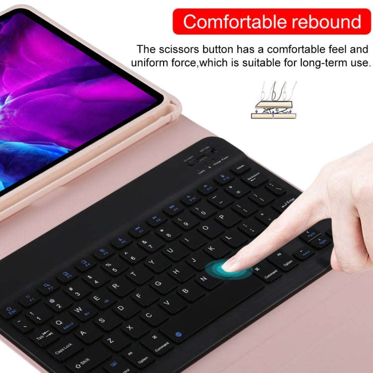 TG11B Detachable Bluetooth Black Keyboard + Microfiber Leather Tablet Case for iPad Pro 11 inch (...