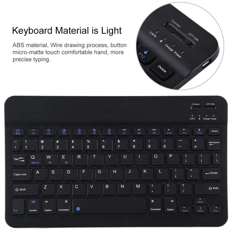 TG11B Detachable Bluetooth Black Keyboard + Microfiber Leather Tablet Case for iPad Pro 11 inch (...