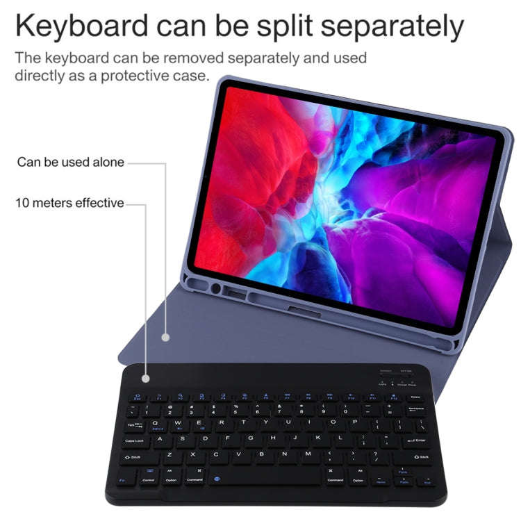 TG11B Detachable Bluetooth Black Keyboard + Microfiber Leather Tablet Case for iPad Pro 11 inch (...