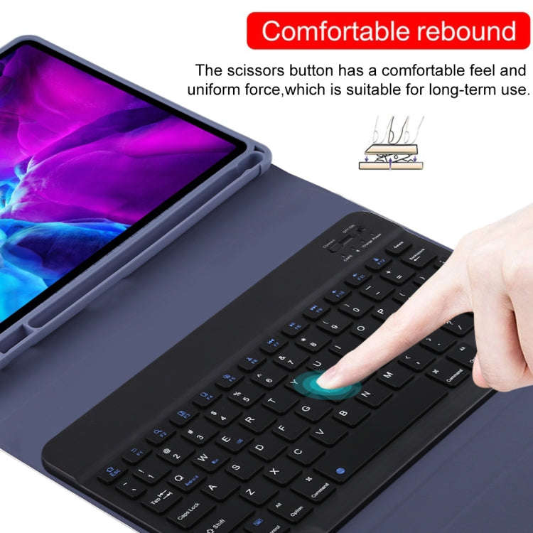 TG11B Detachable Bluetooth Black Keyboard + Microfiber Leather Tablet Case for iPad Pro 11 inch (...