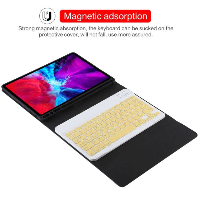 TG11B Detachable Bluetooth Yellow Keyboard + Microfiber Leather Tablet Case for iPad Pro 11 inch ...