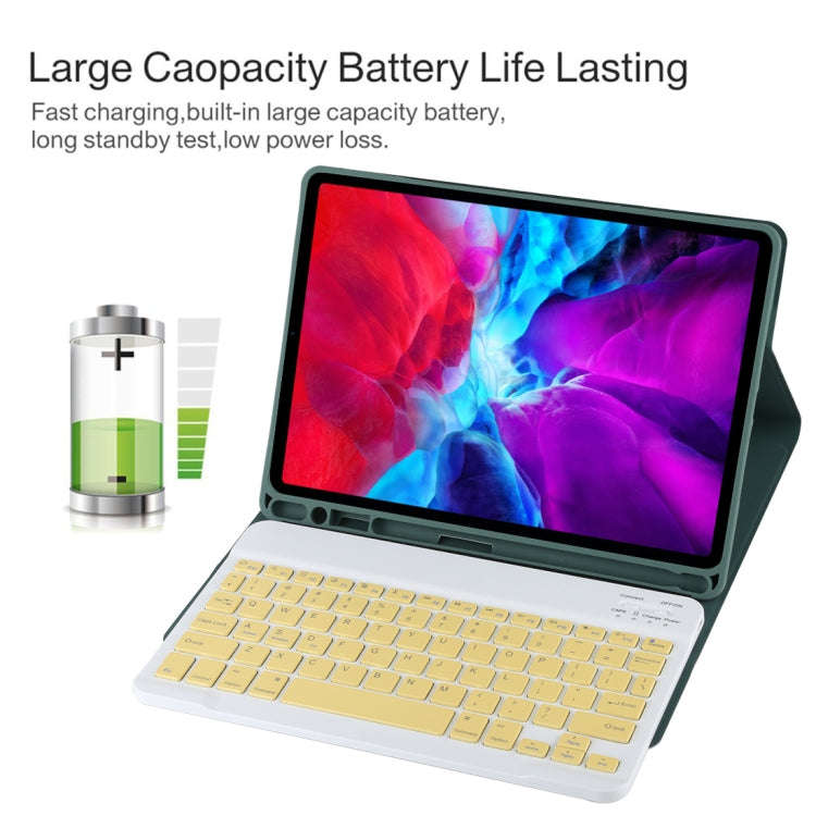 TG11B Detachable Bluetooth Yellow Keyboard + Microfiber Leather Tablet Case for iPad Pro 11 inch ...