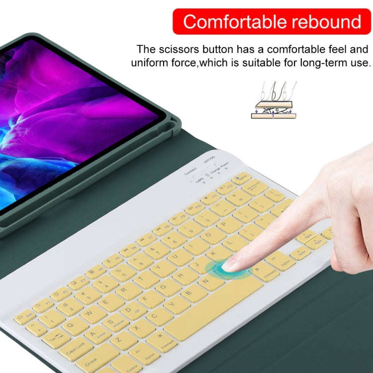 TG11B Detachable Bluetooth Yellow Keyboard + Microfiber Leather Tablet Case for iPad Pro 11 inch ...
