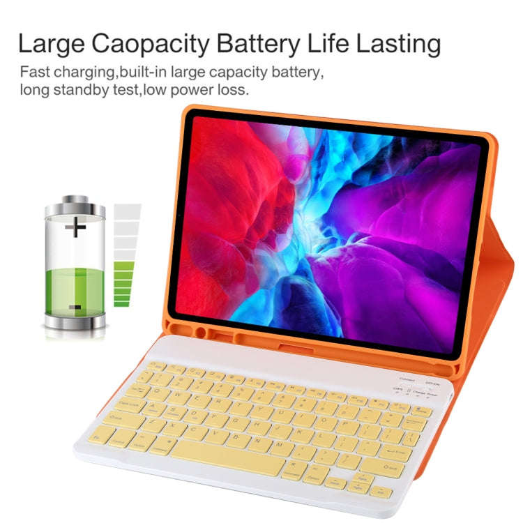 TG11B Detachable Bluetooth Yellow Keyboard + Microfiber Leather Tablet Case for iPad Pro 11 inch ...