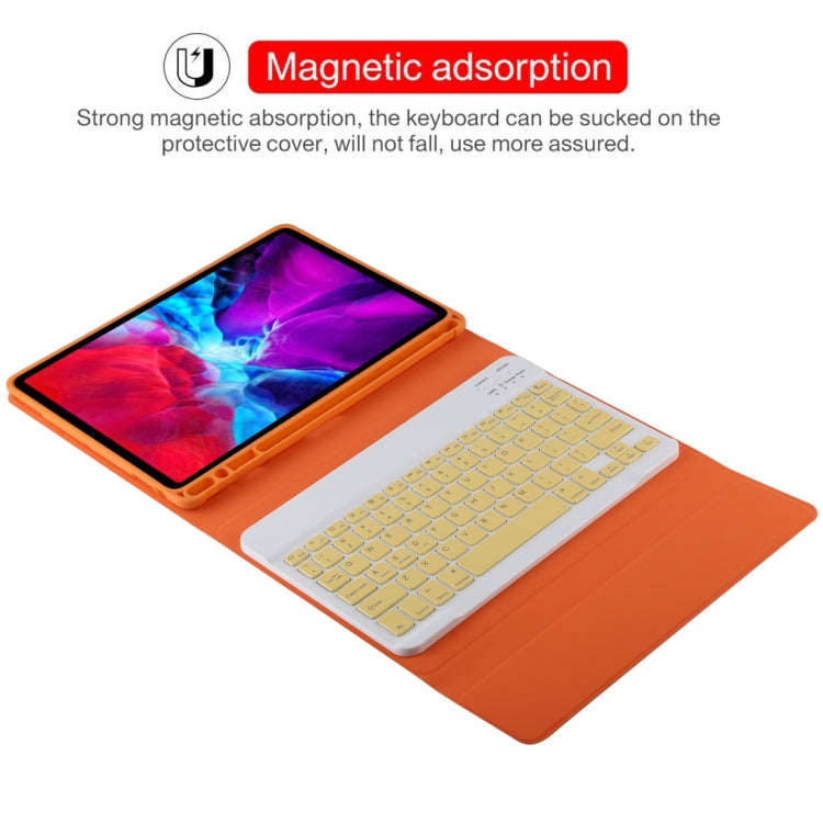TG11B Detachable Bluetooth Yellow Keyboard + Microfiber Leather Tablet Case for iPad Pro 11 inch ...