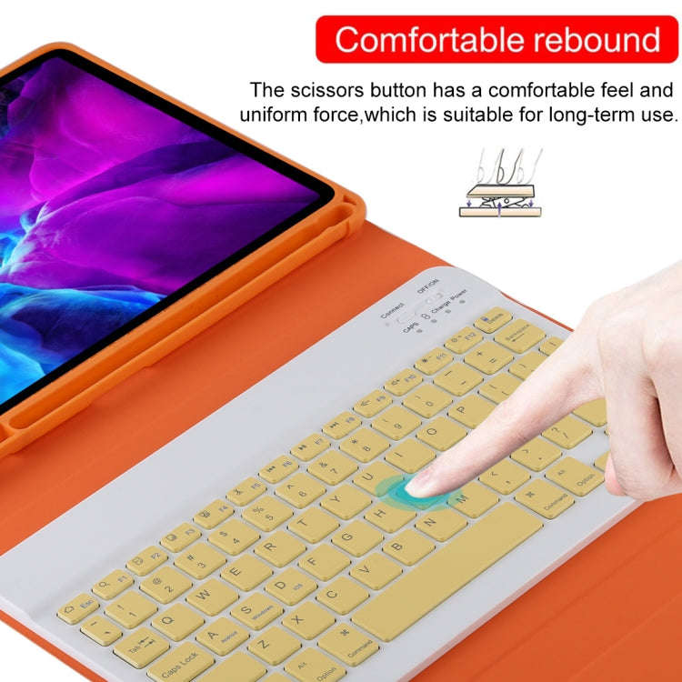 TG11B Detachable Bluetooth Yellow Keyboard + Microfiber Leather Tablet Case for iPad Pro 11 inch ...