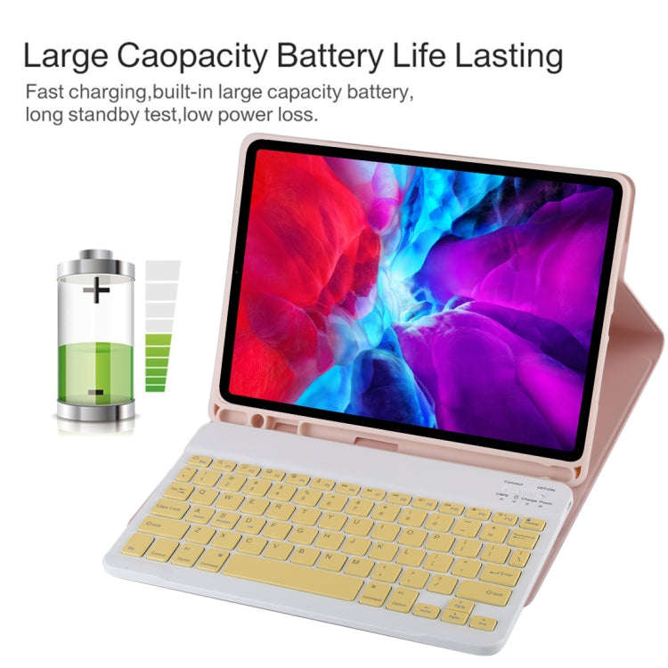 TG11B Detachable Bluetooth Yellow Keyboard + Microfiber Leather Tablet Case for iPad Pro 11 inch ...