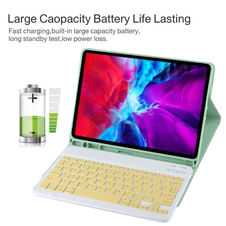 TG11B Detachable Bluetooth Yellow Keyboard + Microfiber Leather Tablet Case for iPad Pro 11 inch ...